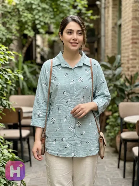 شومیز زنانه گلدار | شومیز گلدار دخترانه مدل جدی — تصویر ۲