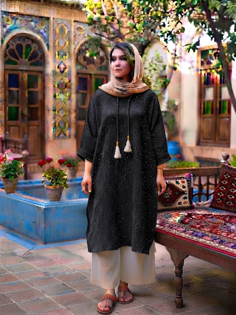 تونیک سنتی منگولهدار زنانه مدل ترمه