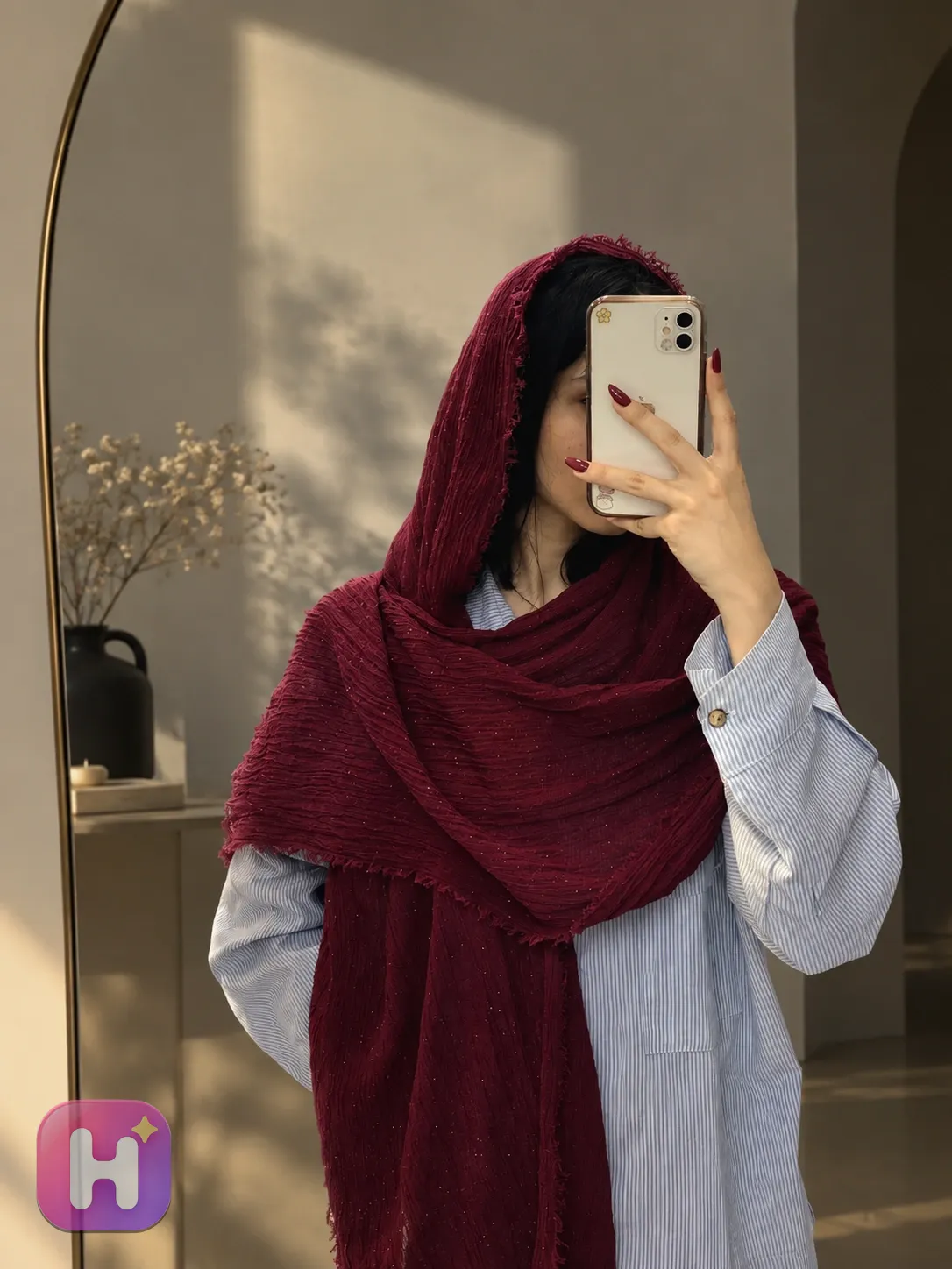 شال لبه ریش حصیری اکلیلی